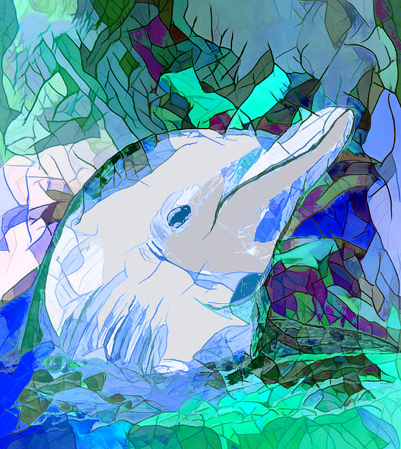 Dolphin Heaven Drawing by Abstract Angel Artist Stephen K
