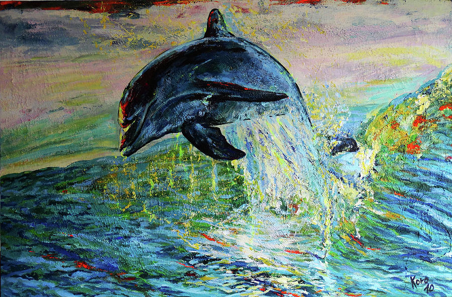 Dolphin Painting by Koro Arandia
