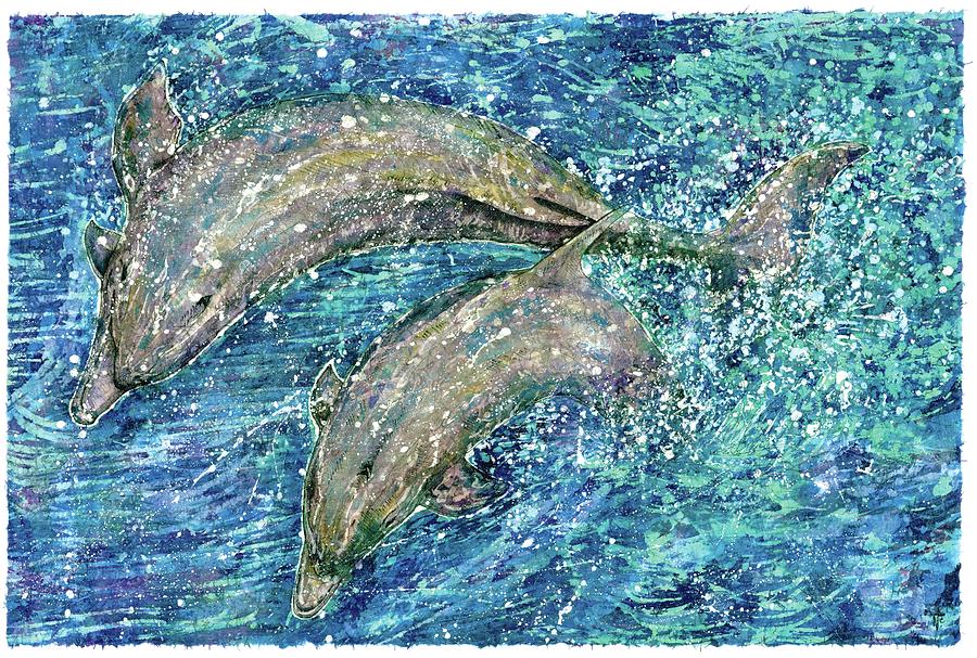 Dolphin Love Painting by Nick Cantrell Dolphin Love Painting by Nick Cantrell