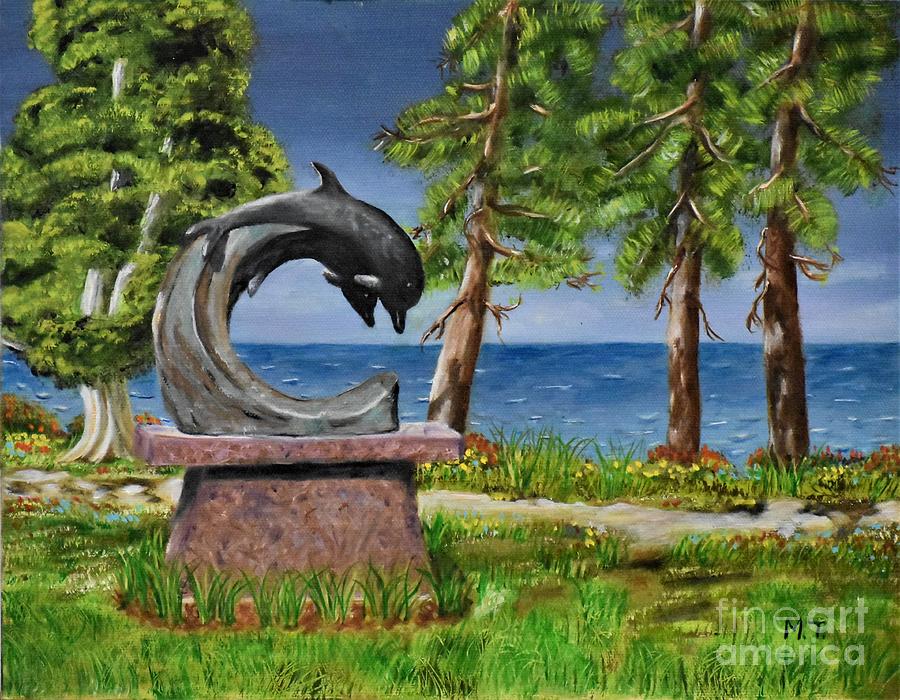 Dolphins by the Bay Painting by Melvin Turner
