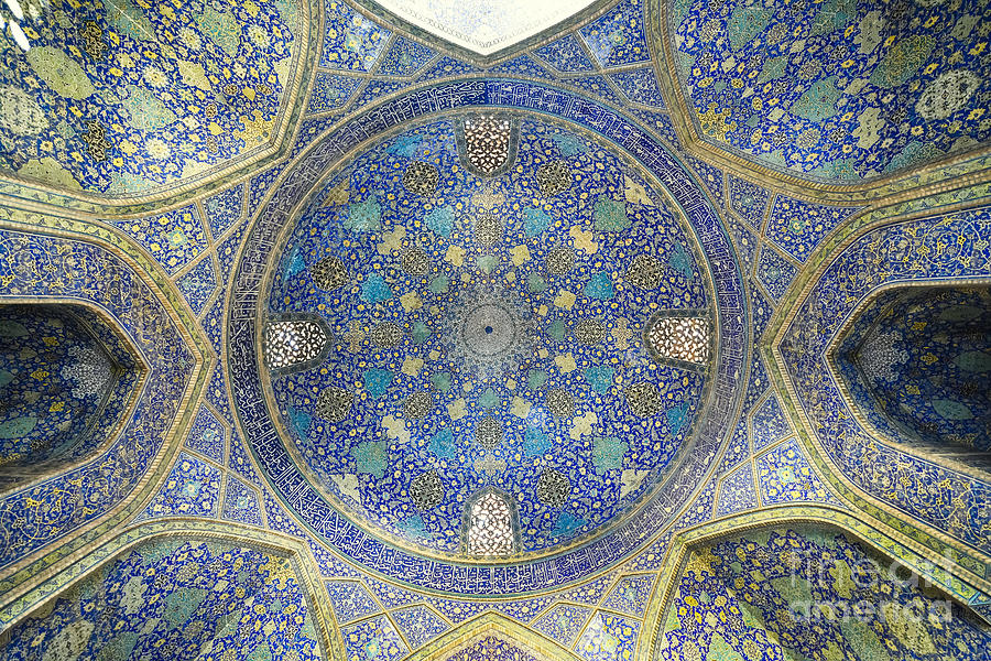 Dome Interior Of Masjed-e Shah Mosque Photograph by Sir Francis Canker Photography