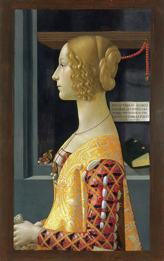 Domenico Ghirlandaio -Florence, 1448/49 -1494-. Portrait of Giovanna degli Albizzi Tornabuoni -14... Painting by Domenico Ghirlandaio -1449-1494- Domenico Ghirlandaio -Florence, 1448/49 -1494-. Portrait of Giovanna degli Albizzi Tornabuoni -14... Painting by Domenico Ghirlandaio -1449-1494-