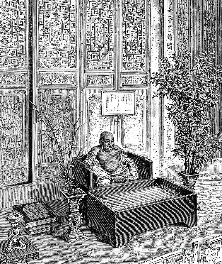 Domestic Altar, The Smiling Buddha Drawing by Print Collector