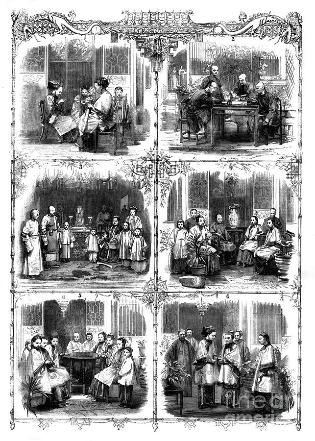 Domestic Life In China, 1861.artist W Drawing by Print Collector