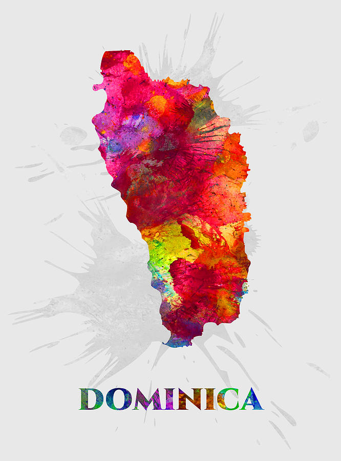 Dominica Map Artist Singh Mixed Media By Artguru Official Maps 4013