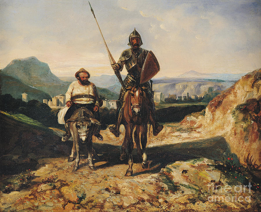 Horse Painting - Don Quixote And Sancho by Alexandre Gabriel Decamps