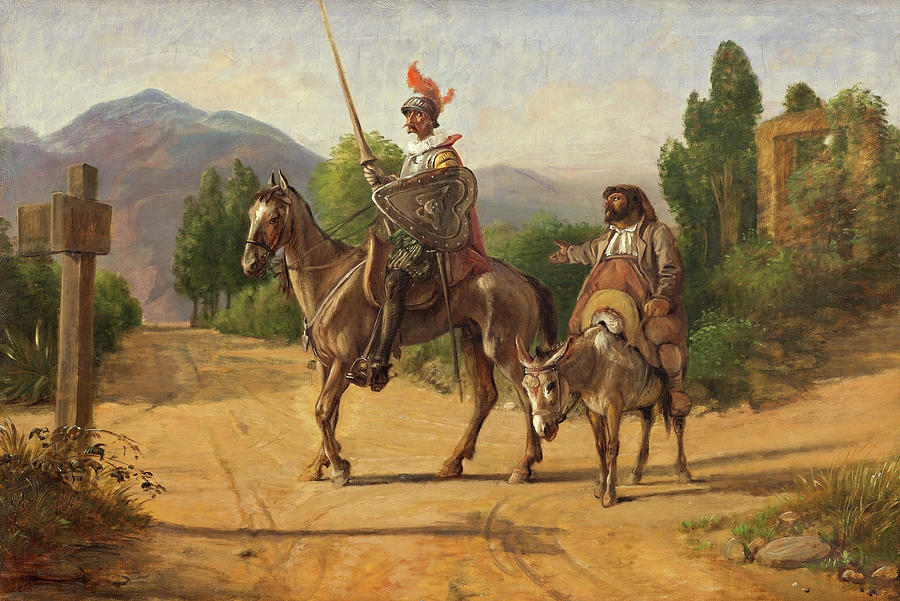 Sancho Panza Painting - Don Quixote and Sancho Panza by Wilhelm Marstrand