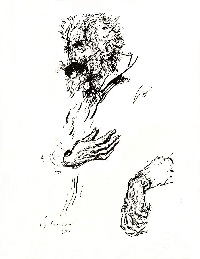 Don Quixote Pen Sketch From Line An Art Drawing by Print Collector
