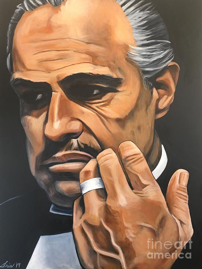 The Godfather Painting - Don Vito Corleone by Iris Ortega