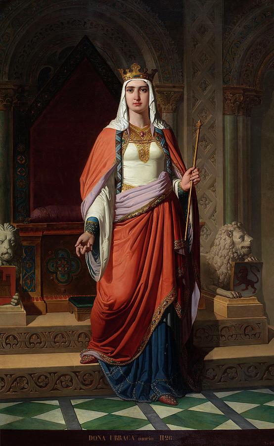 Dona Urraca, 1857, Spanish School, Canvas, 225 cm x 140 cm, P06095. Painting by Carlos Mugica y Perez -19th cent -