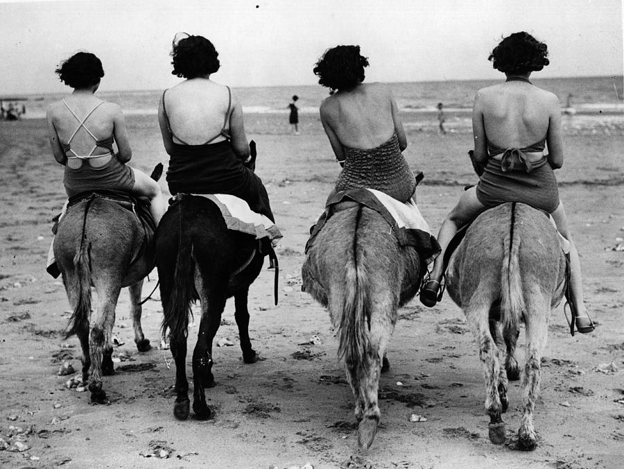 Donkey Back Rides Photograph by Hulton Archive