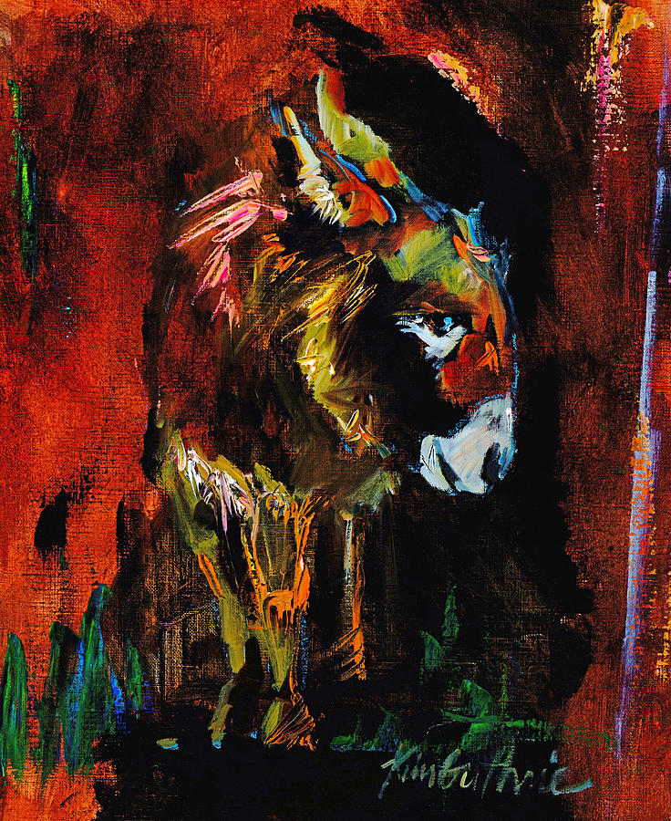 Christmas Painting - Donkey Boy from the Farm Oil Painting by Kim Guthrie