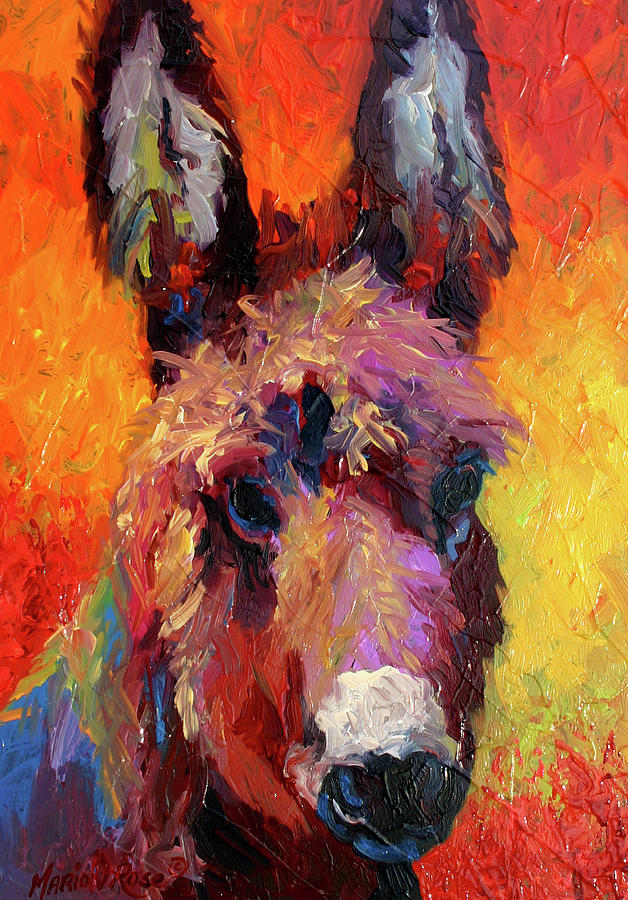 Animal Painting - Donkey Portrait II by Marion Rose