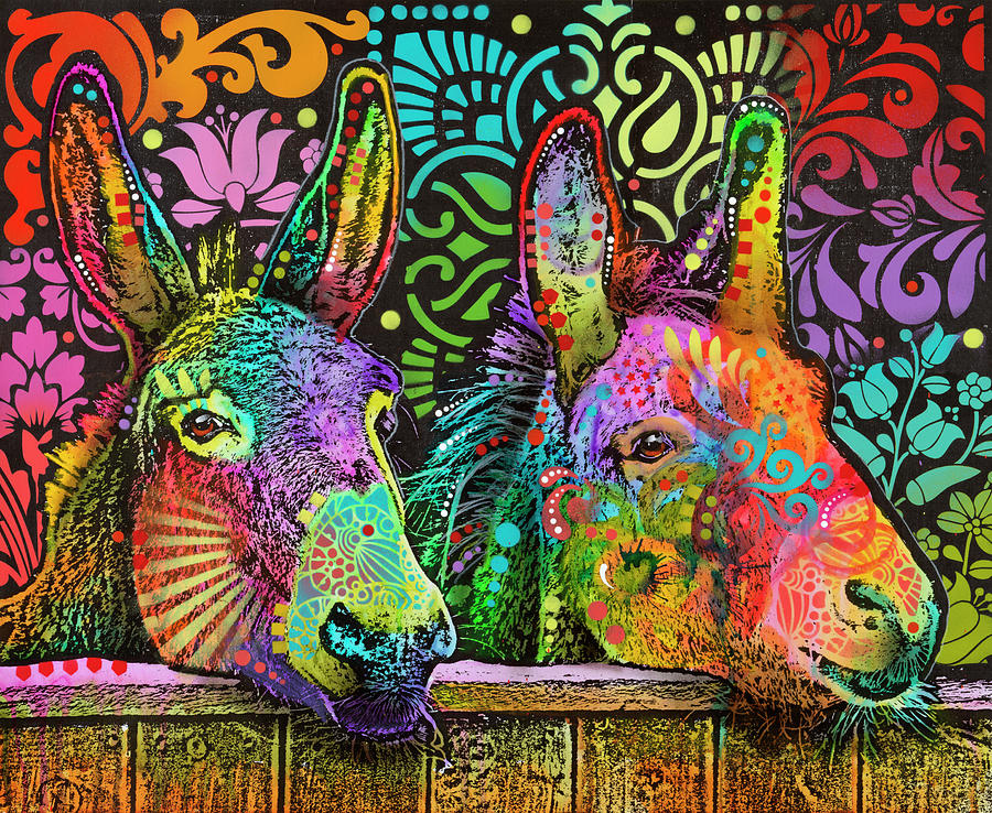 Donkey Mixed Media - Donkeys by Dean Russo- Exclusive