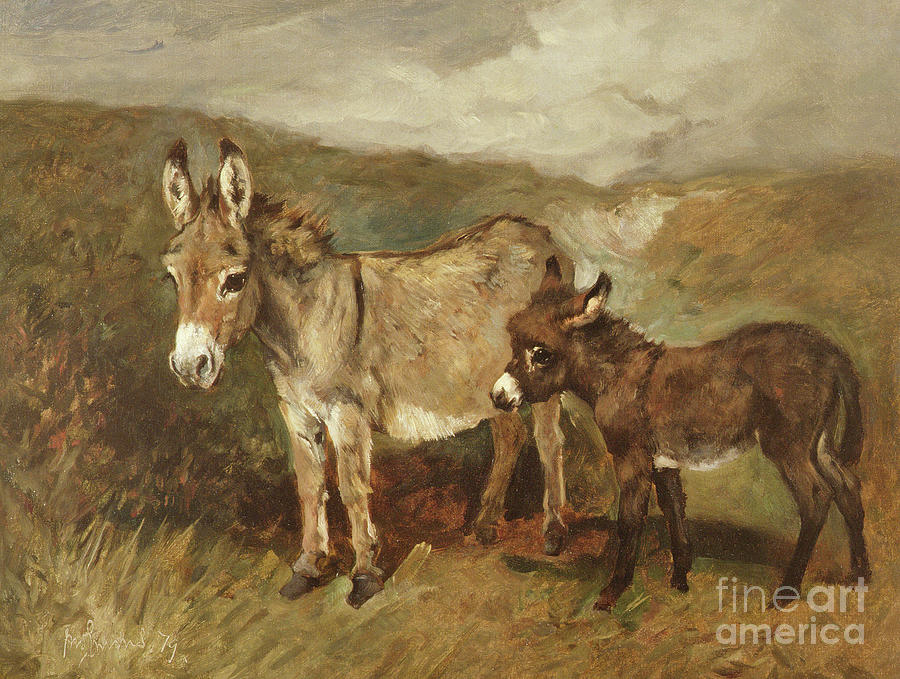John Emms Painting - Donkeys out on the Moor by John Emms
