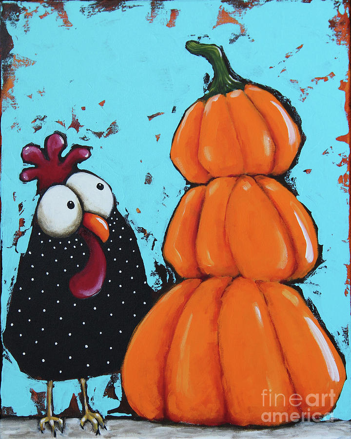 Pumpkin Painting - Dont Fall by Lucia Stewart