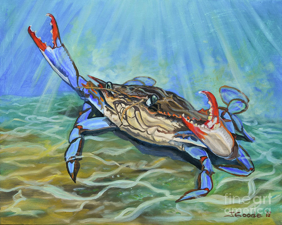 Dont worry be crabby Painting by Jana Goode