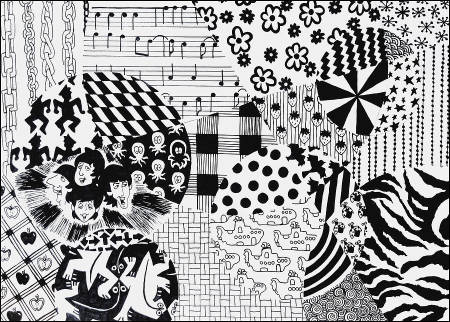 Ink Drawing - Doodlemania by Emilie Harmeyer Ink Drawing - Doodlemania by Emilie Harmeyer