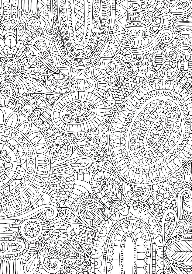 Coloring Book Digital Art - Doodles All Over by Hello Angel