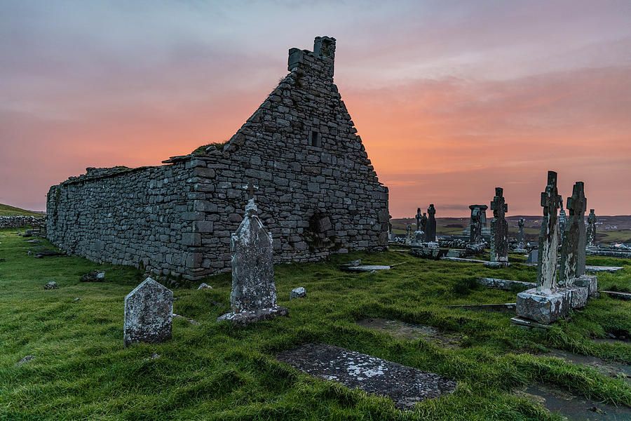Doolin Ireland Graveyard at Sunrise Photograph by John McGraw