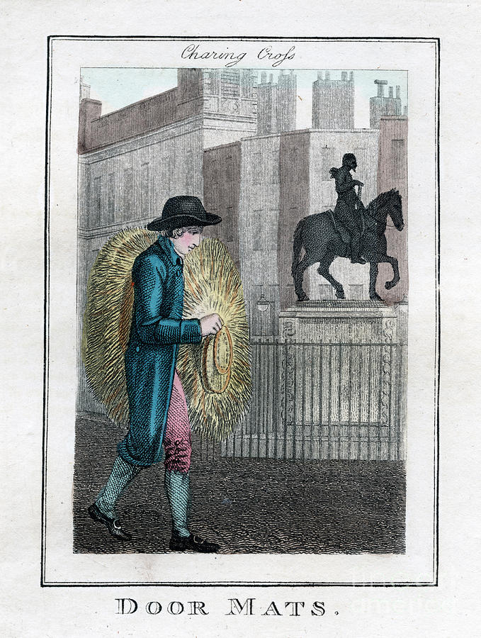 Door Mats, Charing Cross, London, 1805 Drawing by Print Collector