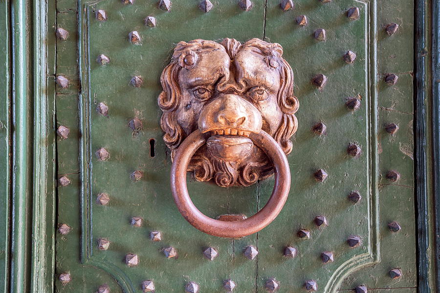 City Digital Art - Doorknob In The Old Town, Viterbo, Viterbo District, Latium, Italy by Christian Back