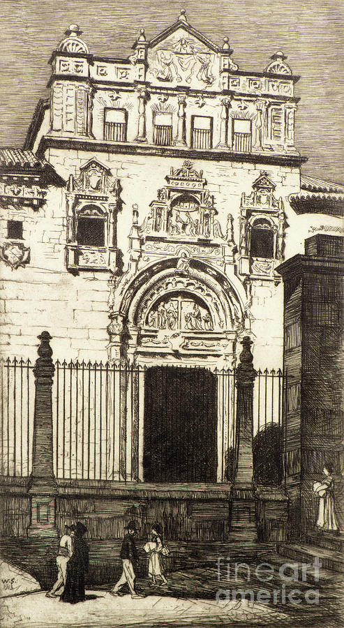 Doorway Santa Cruz Toledo Etching Painting by William Strang