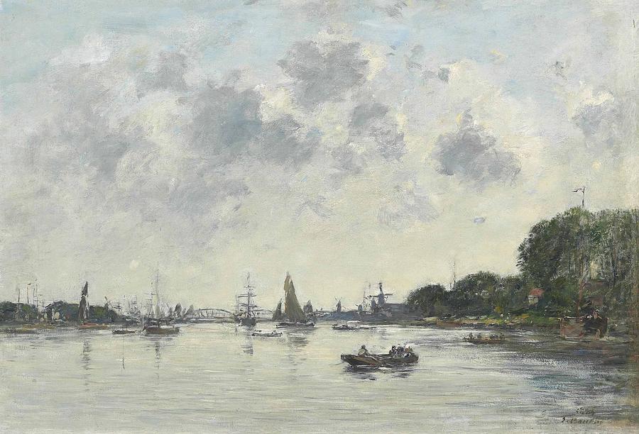 Eugene Boudin Painting - Dordrecht, the Meuse, 1884 by Eugene Boudin