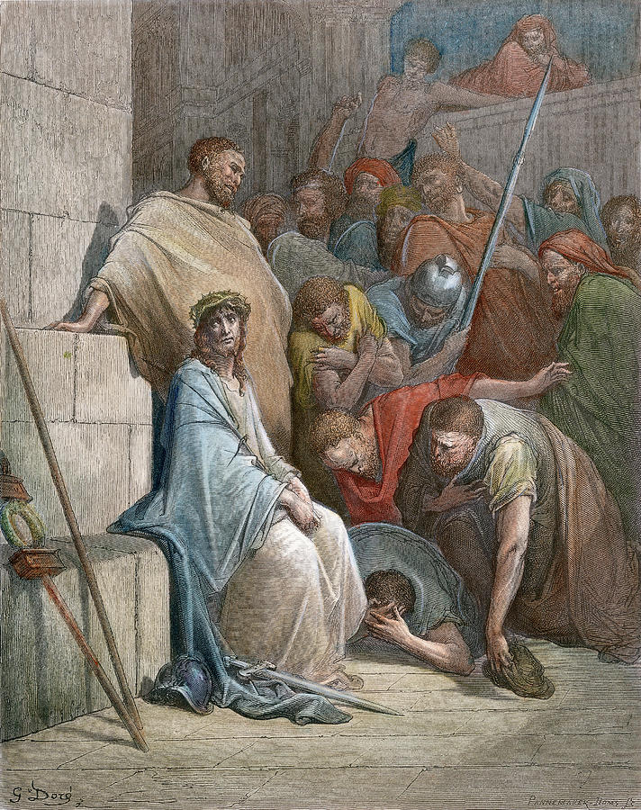 Dore: Christ Mocked Painting by Gustave Dore