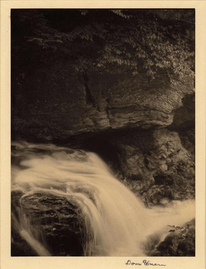 Doris Ulmann   1882 1934 , Waterfall With Rock Cliffs And Overhanging Trees Painting