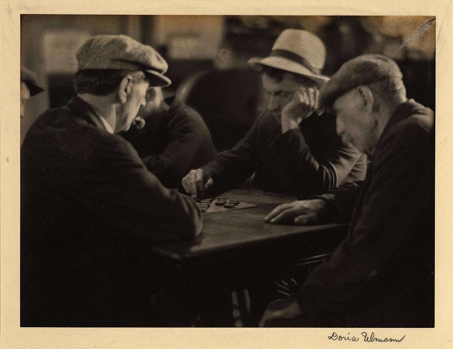 Doris Ulmann 1882-1934 Three men in hats and coats, seated around table ...