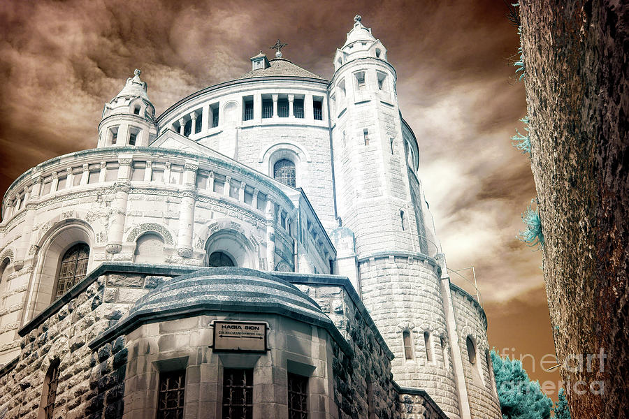 Dormition Abbey in Jerusalem Infrared Photograph by John Rizzuto