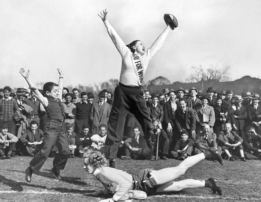 Dorothy Bird Jumps For The Ball As The Photograph by New York Daily News Archive