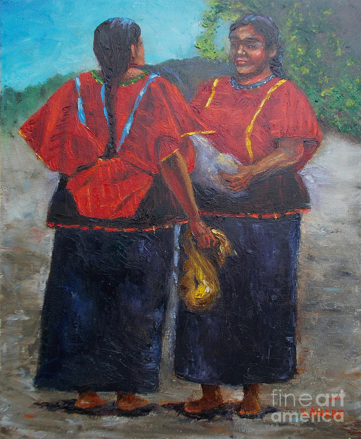 Dos Oaxaquenas Painting by Lilibeth Andre