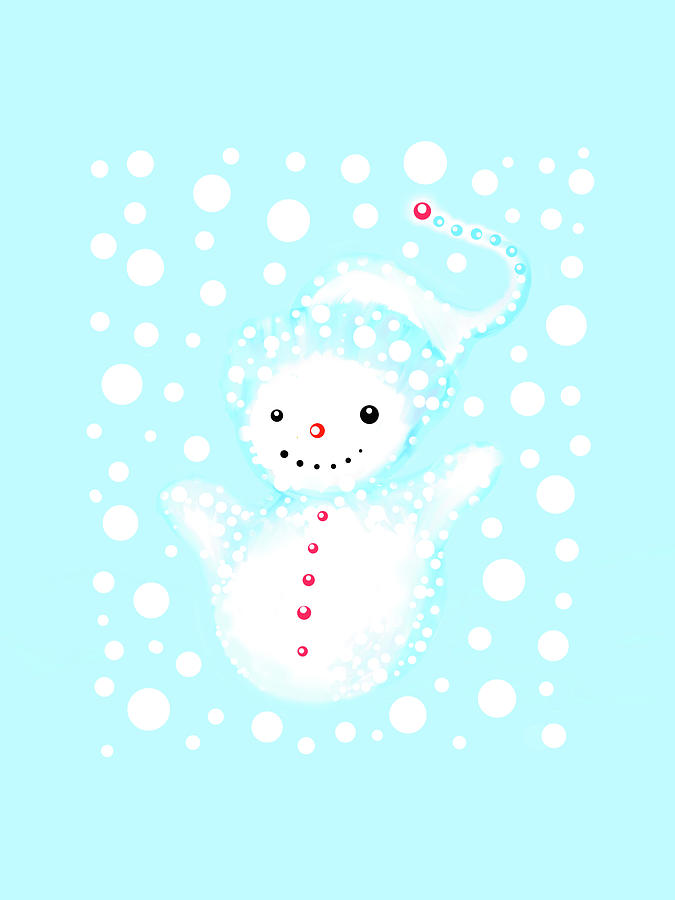 Snowman Painting - Dot Snowman by Patricia Dymer