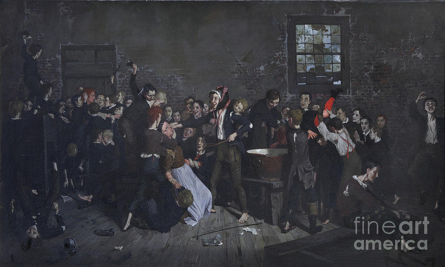 Dotheboys Hall Breaks Up Forever, 1862-1922 Painting by Edgar Bundy Dotheboys Hall Breaks Up Forever, 1862-1922 Painting by Edgar Bundy