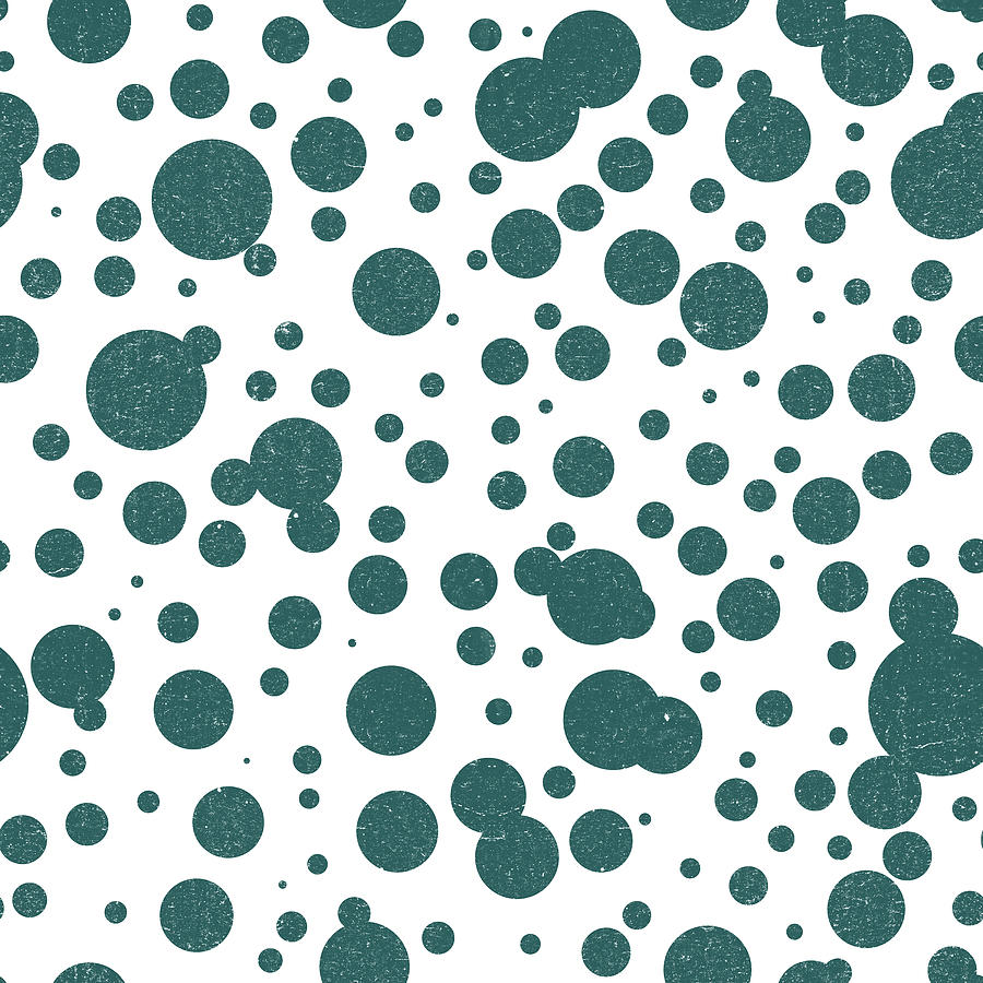 Dots Pattern 1 - White, Blue - Ceramic Tile Pattern - Surface Pattern Design - Mediterranean Pattern Mixed Media