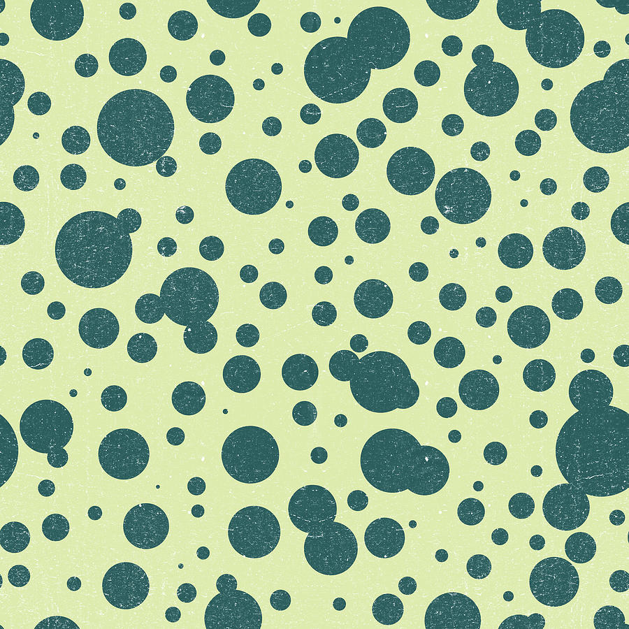Dots Pattern 2 - Tea, Blue - Ceramic Tile Pattern - Surface Pattern Design - Mediterranean Pattern Mixed Media