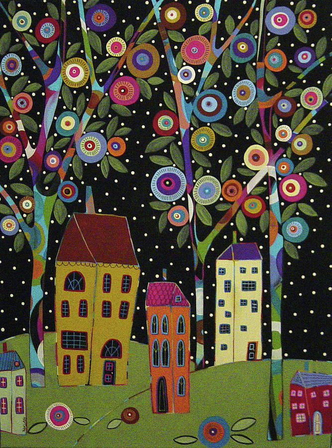 Tree Painting - Dotted Night - Dsc01471 by Karla Gerard