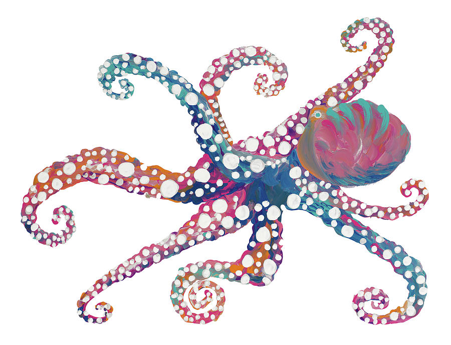 Octopus Painting - Dotted Octopus II by Gina Ritter