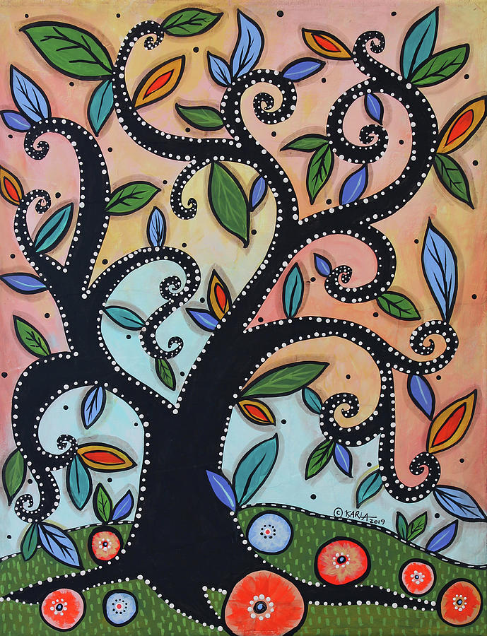 Tree Painting - Dotted Tree by Karla Gerard