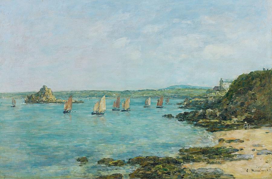 Douarnenez, Fishing Boats Near The Beach, 1897 Painting