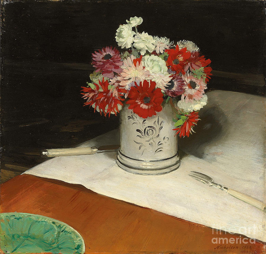 Double Anemones, 1921 Painting by William Nicholson