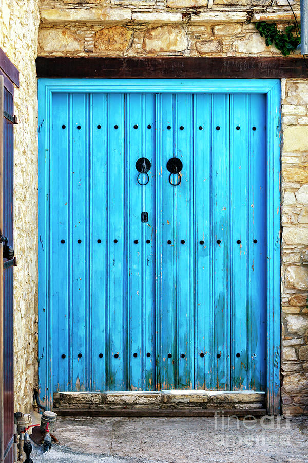 Double Blue Door in Cyprus Photograph by John Rizzuto