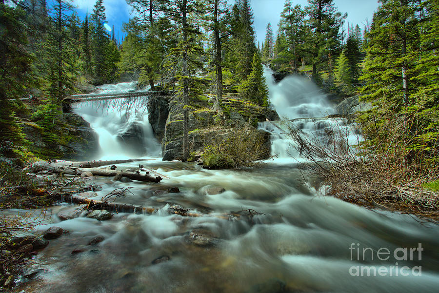 Double Falls At Glacier Park Photograph by Adam Jewell