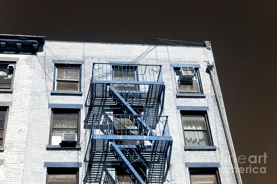 Double Fire Escape Infrared in New York City Photograph by John Rizzuto
