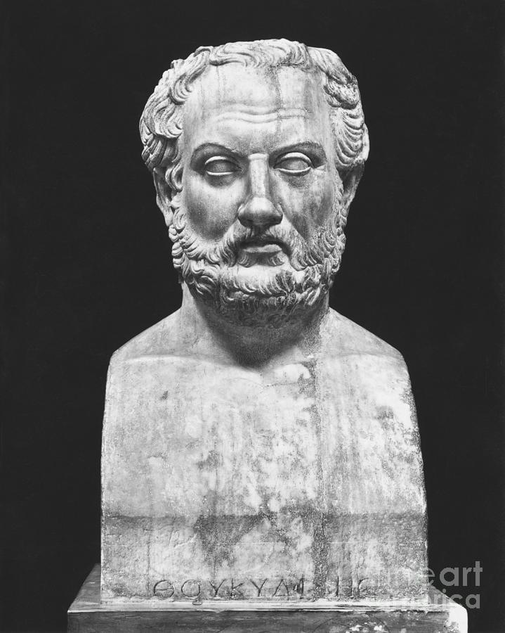 Double Herm Of Herodotus And Thucydides, Detail Of Thucydides Photograph by Greek School