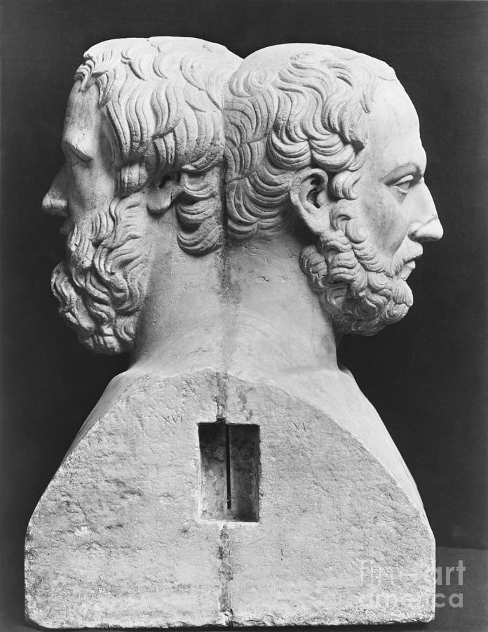 Greek Photograph - Double Herm Of Herodotus And Thucydides by Greek School