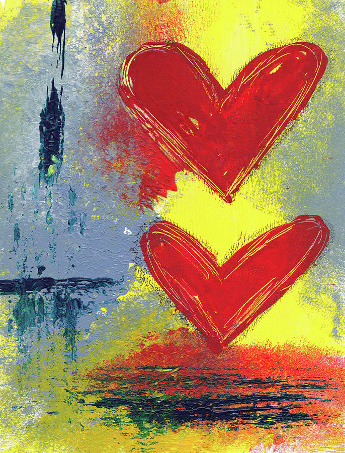 Abstract Painting - Double Love by Kathleen Tennant