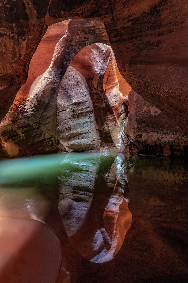 Double Natural Bridge in slot canyon Photograph by Alex Mironyuk
